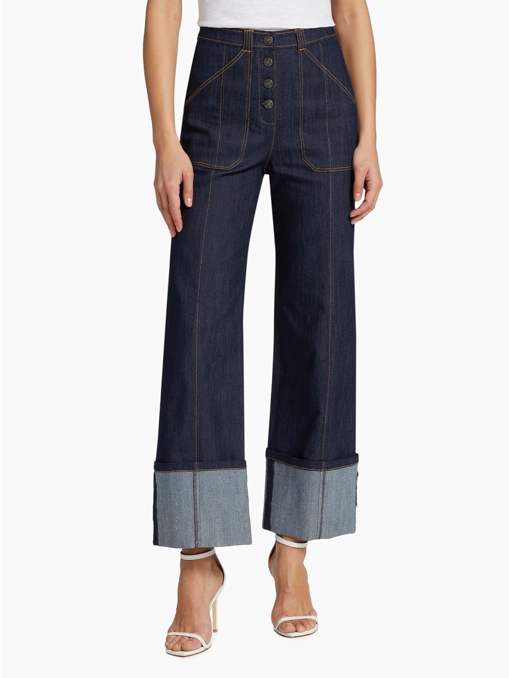 Cinq a Sept Benji Cuffed Wide-Leg Jeans